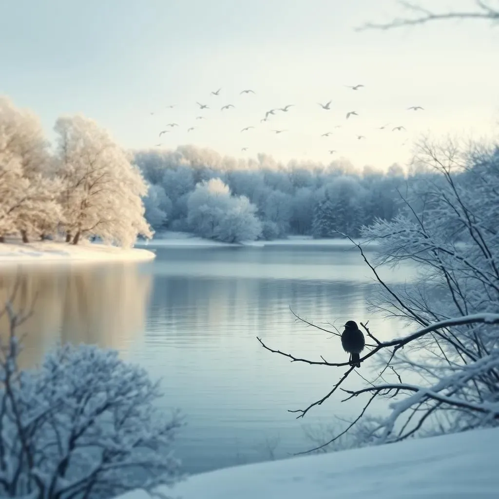 冬を越す鳥たちの物語：雪景色の中の命